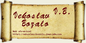Vekoslav Bozalo vizit kartica